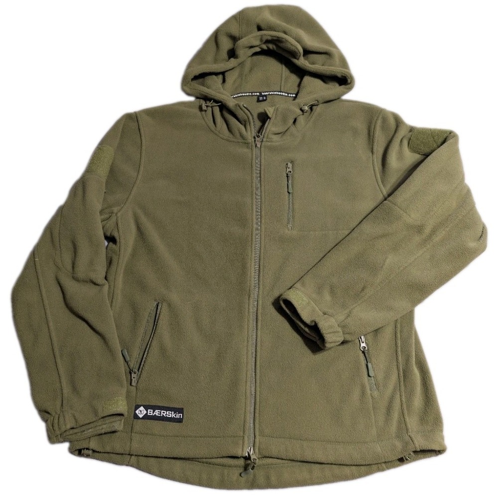 BAERSkin Tactical Hoodie 1.0 Mens XL Olive Full Zip Fleece Military Jacket